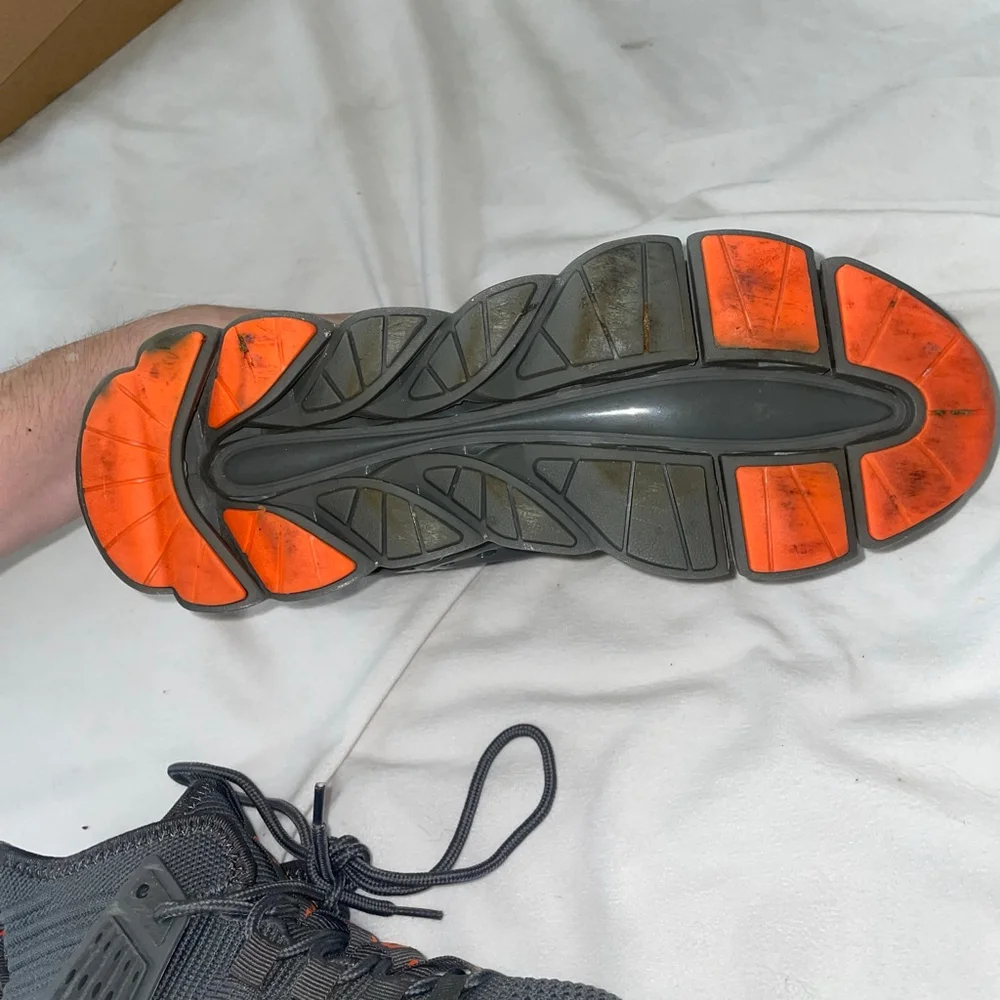 Men's US 8 Hello Mr.L Grey & Orange Athletic Sneakers